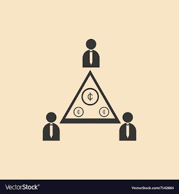 Flat in black and white People Pyramid money vector image