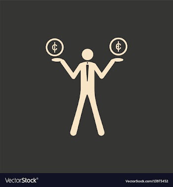 Flat in black and white people with coins on hands vector image