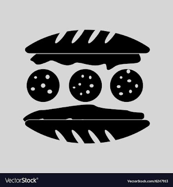 Flat in black and white sandwich with sausage vector image