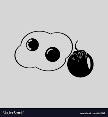 Flat in black and white scrambled eggs with tomato vector image