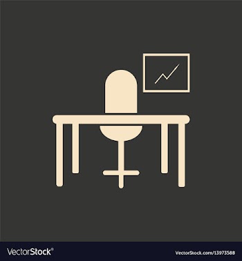 Flat in black and white table chair workplace vector image