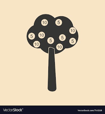 Flat in black and white tree coins vector image