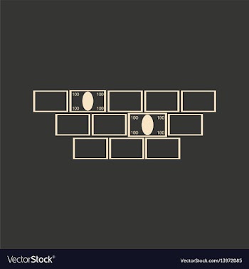 Flat in black white bricks and money vector image