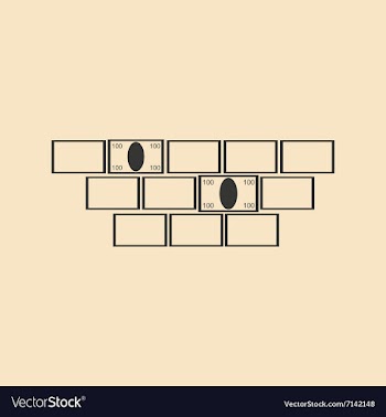 Flat in black white bricks and money vector image
