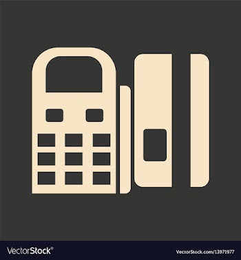 Flat in black white card terminal and card vector image