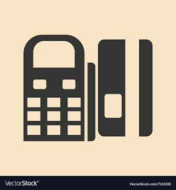 Flat in black white card terminal and card vector image