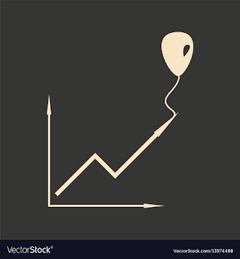 Flat in black white chart and balloon vector image