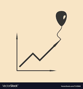 Flat in black white chart and balloon vector image