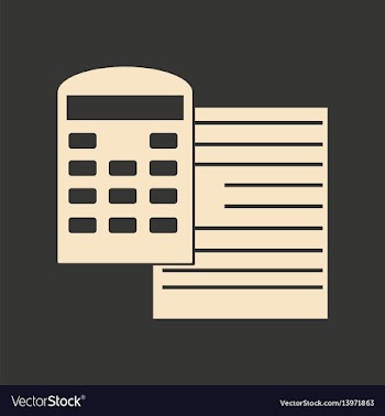 Flat in black white contract and calculator vector image
