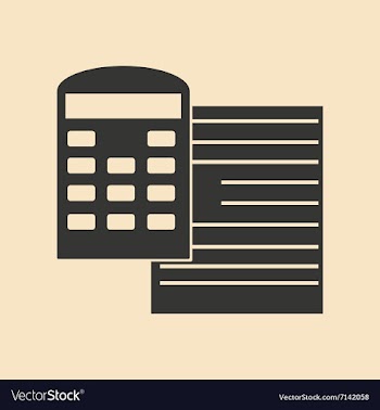 Flat in black white contract and calculator vector image