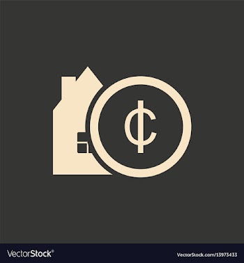 Flat in black white design coin and house vector image