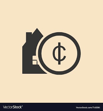 Flat in black white design Coin and house vector image