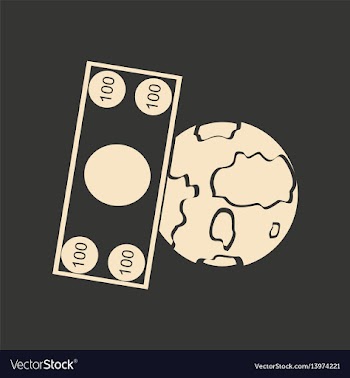 Flat in black white earth and dollar vector image