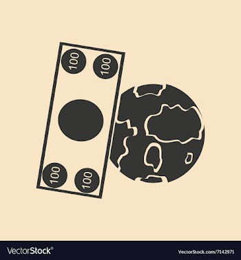 Flat in black white Earth and dollar vector image