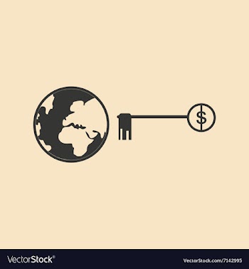 Flat in black white Earth and the key vector image