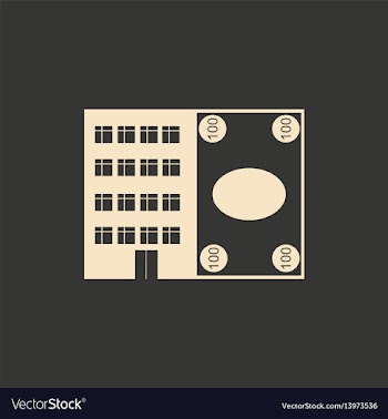 Flat in black white house and currency vector image