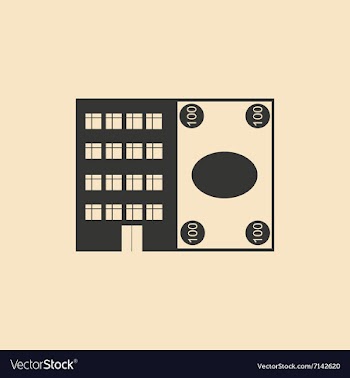 Flat in black white House and currency vector image