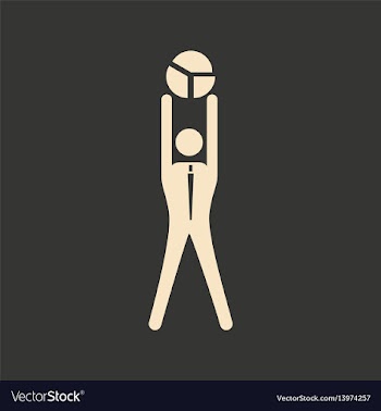 Flat in black white man and chart vector image