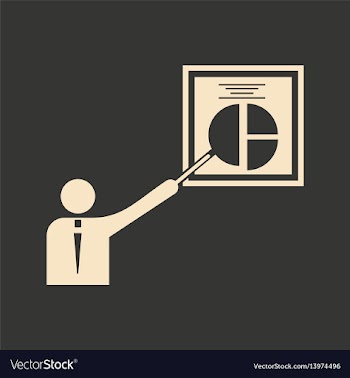 Flat in black white man and chart vector image