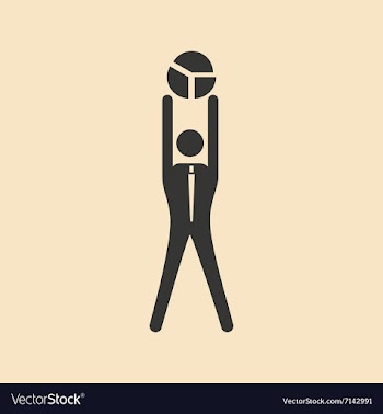 Flat in black white Man and chart vector image