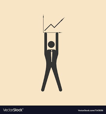 Flat in black white Man and chart vector image