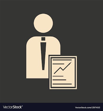 Flat in black white man and contract vector image
