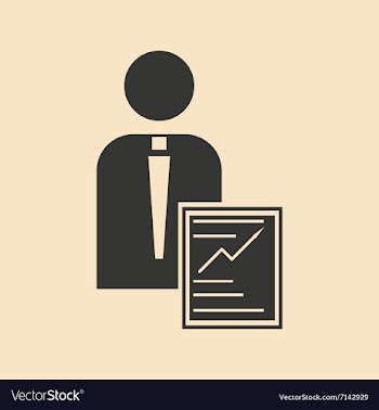 Flat in black white man and contract vector image