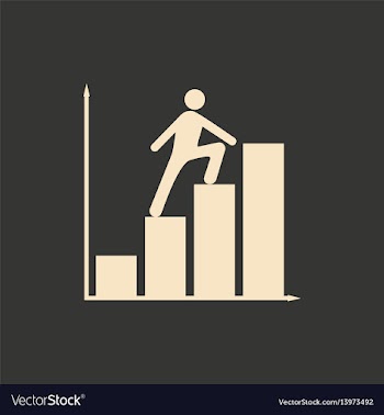 Flat in black white people and career chart vector image