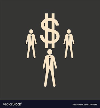 Flat in black white people and dollar vector image