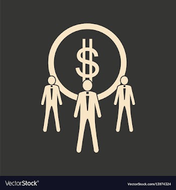 Flat in black white people and dollar vector image