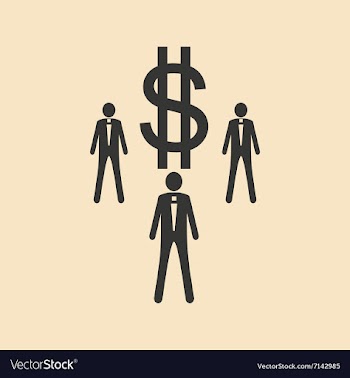 Flat in black white People and dollar vector image