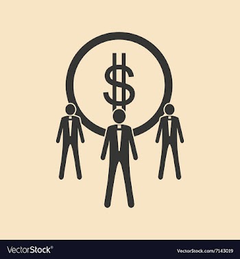Flat in black white People and dollar vector image