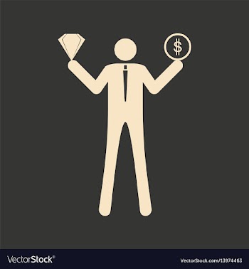 Flat in black white people with diamonds and money vector image