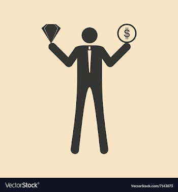 Flat in black white People with diamonds and money vector image