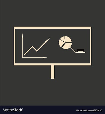 Flat in black white presentation of graphs and vector image