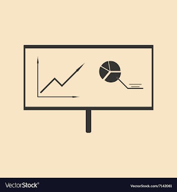 Flat in black white presentation of graphs and vector image