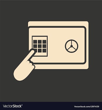 Flat in black white safe money and hand vector image