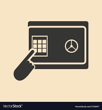 Flat in black white Safe money and hand vector image