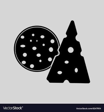 Flat in black white sausage and cheese vector image