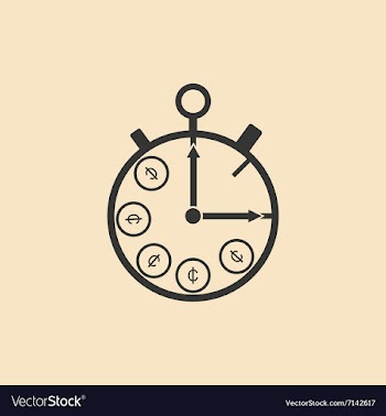 Flat in black white Stopwatch and money vector image