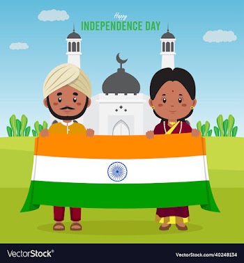 flat india independence day background