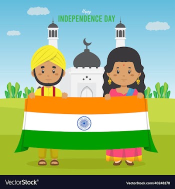 flat india independence day background