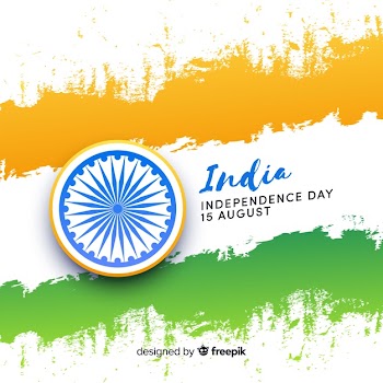 Flat india independence day background Free Vector