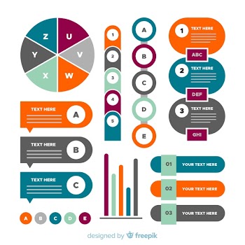 Flat infographic element collection