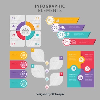 Flat infographic element collection