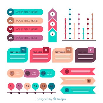 Flat infographic element collection