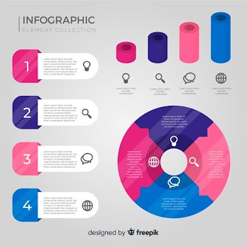 Flat infographic element collection