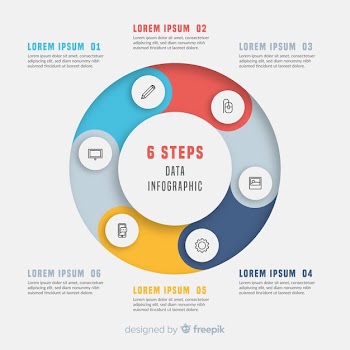 Flat infographic step