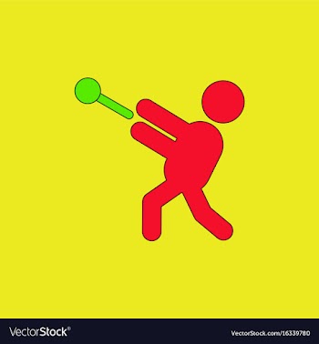 Flat isometric athletics hammer throw summer vector image