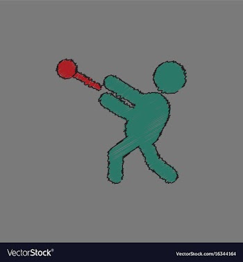 Flat isometric athletics hammer throw summer vector image